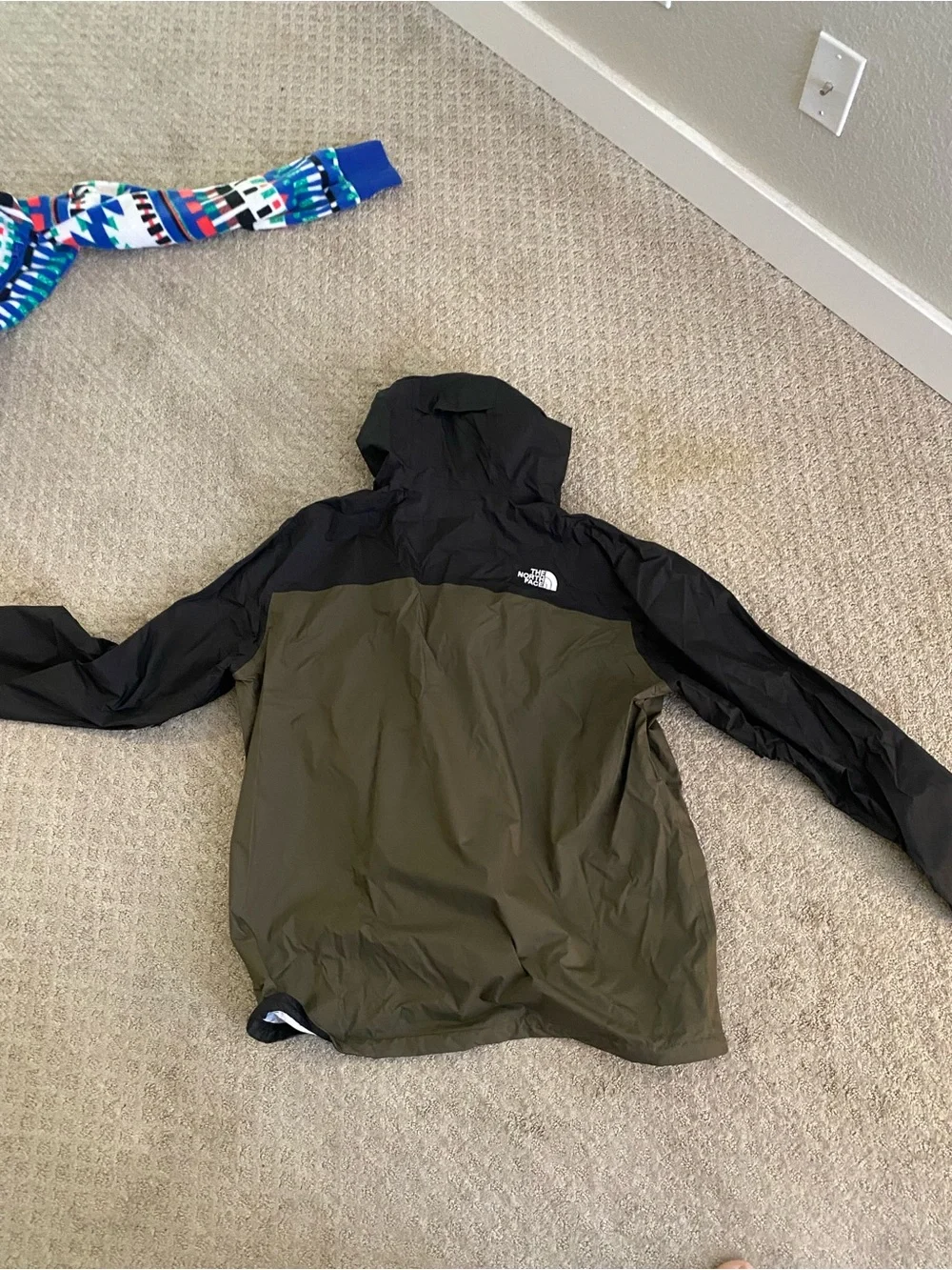 The North Face Black and Olive Green Windbreaker Jacket